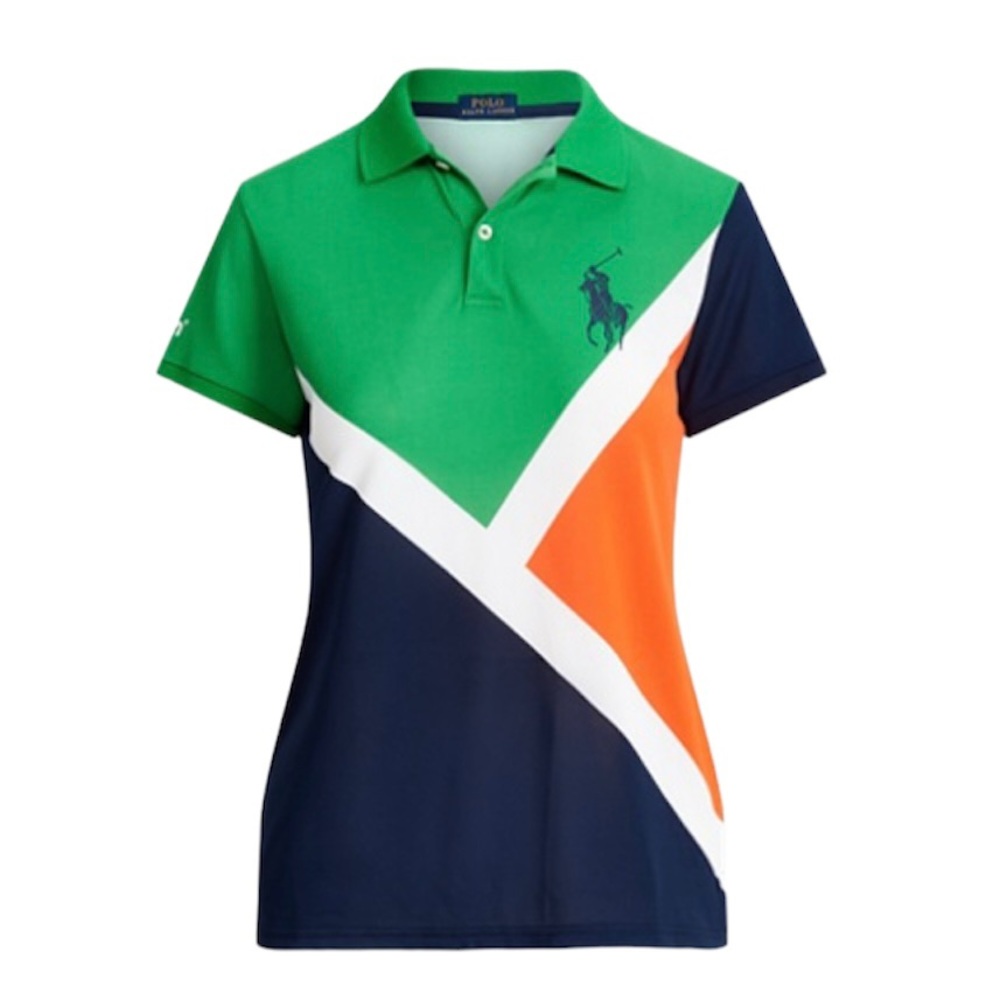 Polo by Ralph Lauren Green, Navy, and Orange US Open Tennis Kids Polo Shirt